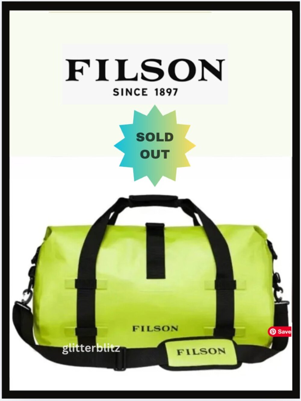 FILSON Waterproof Dry Duffle Bag  - Medium Laser Green NWT